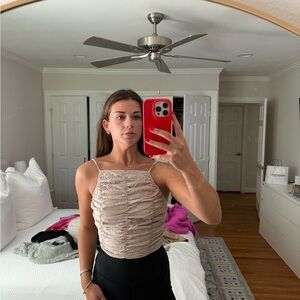 Zara Beige Ruched top